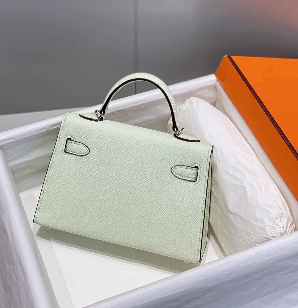 Hermes Mini Kelly II Bag 19 Light Green Epsom Gold Hardware H86106