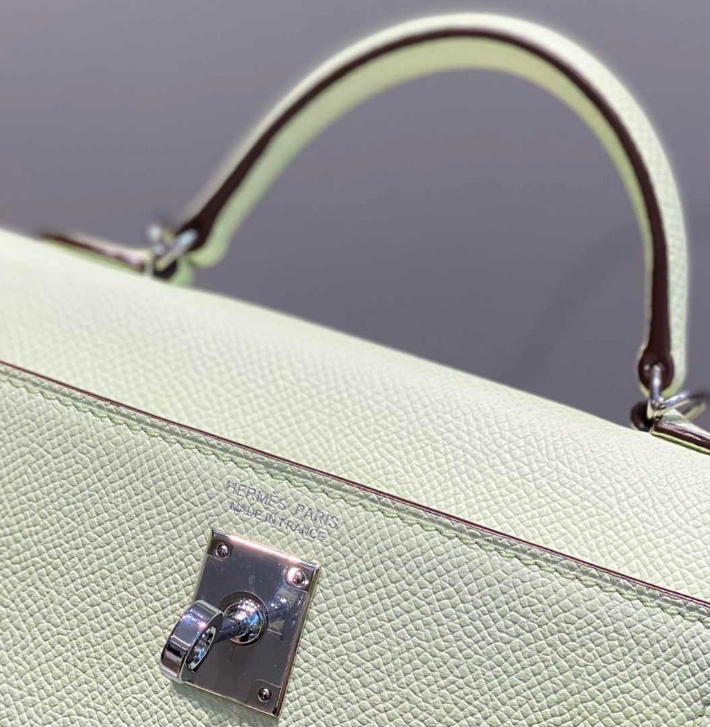 Hermes Mini Kelly II Bag 19 Light Green Epsom Gold Hardware H86106