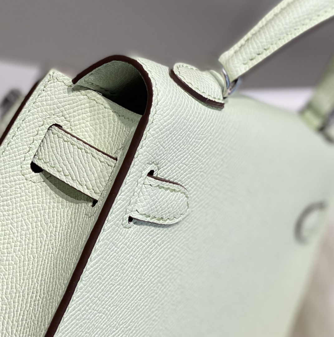 Hermes Mini Kelly II Bag 19 Light Green Epsom Gold Hardware H86106