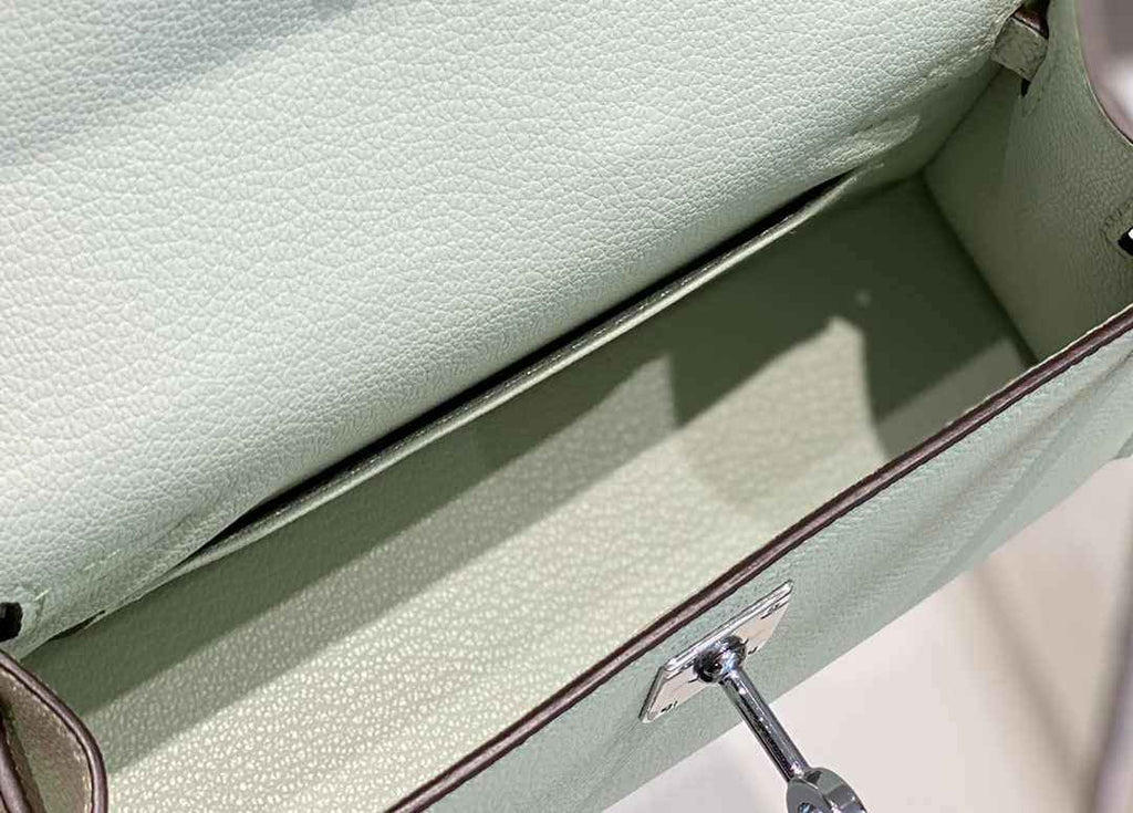 Hermes Mini Kelly II Bag 19 Light Green Epsom Gold Hardware H86106