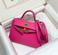 Hermes Mini Kelly II Bag 19 Gold Hardware with Epsom Plum