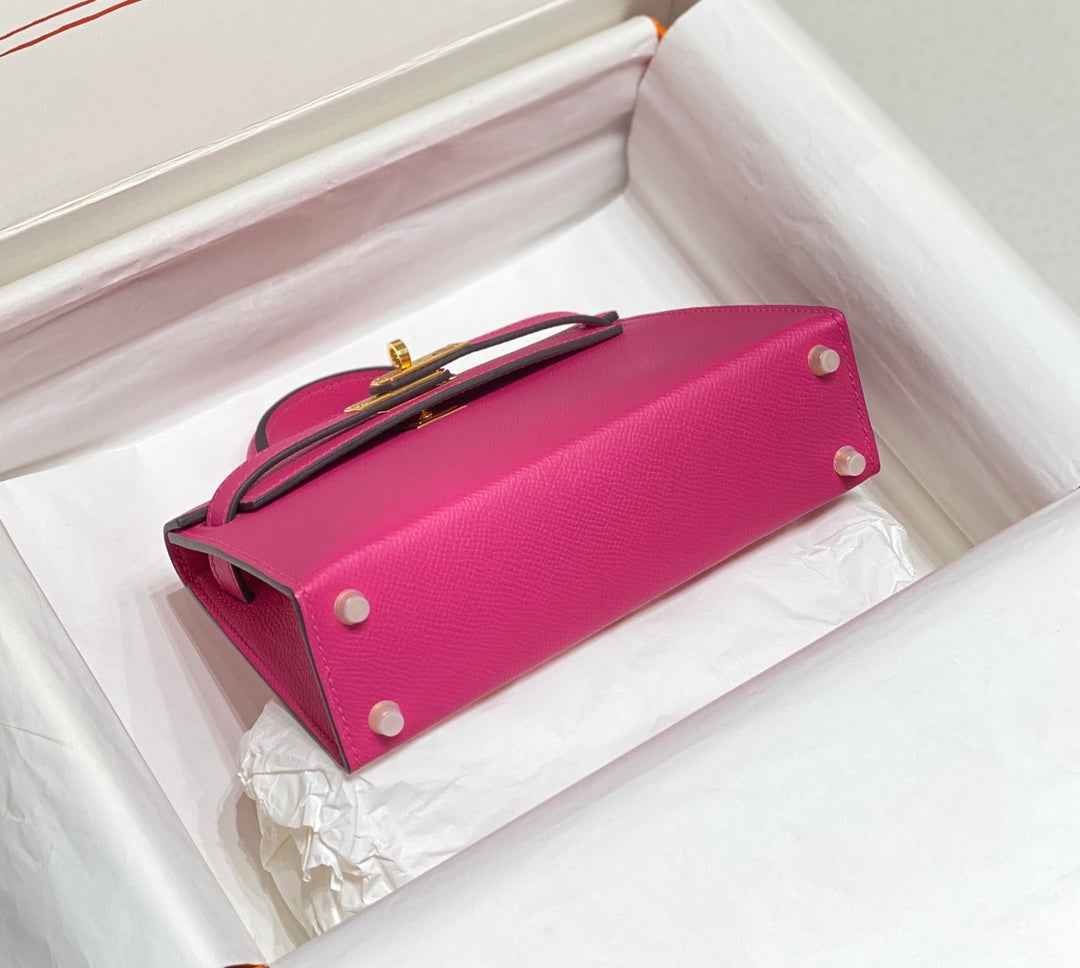 Hermes Mini Kelly II Bag 19 Gold Hardware with Epsom Plum