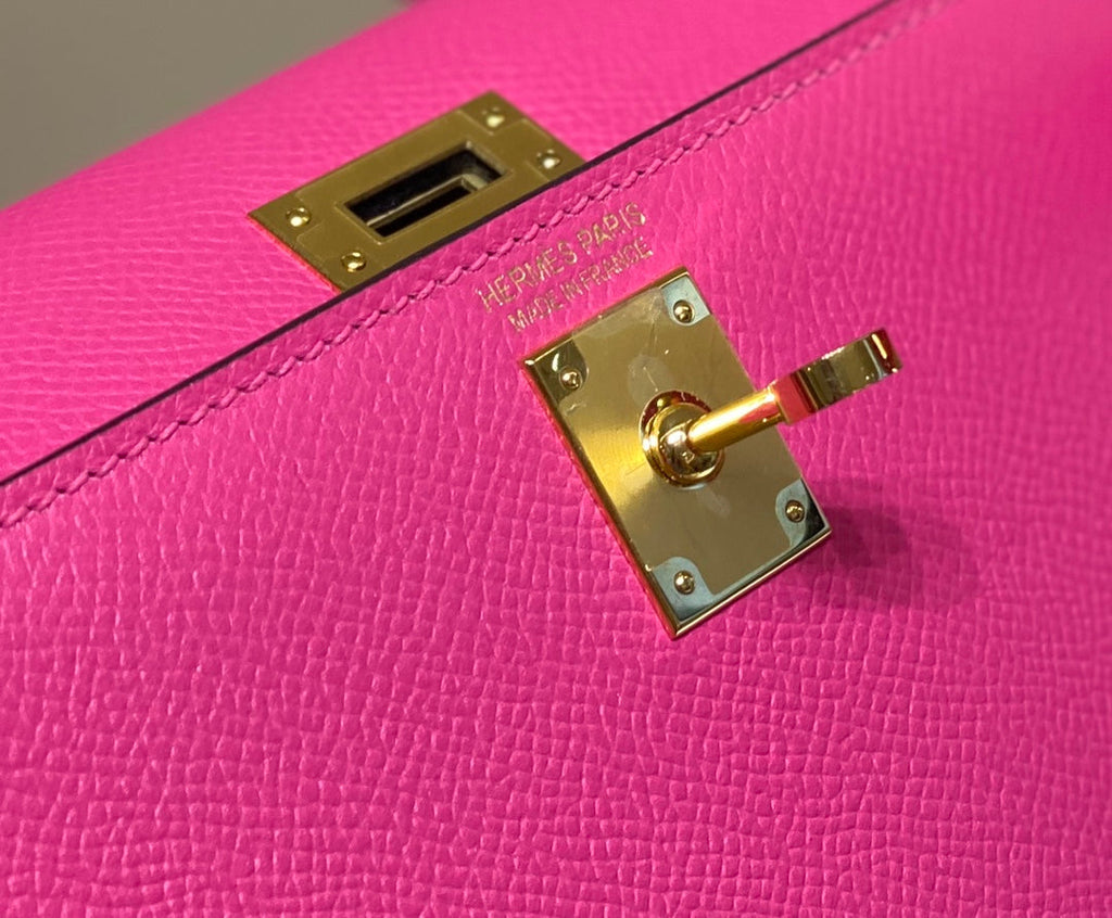 Hermes Mini Kelly II Bag 19 Gold Hardware with Epsom Plum