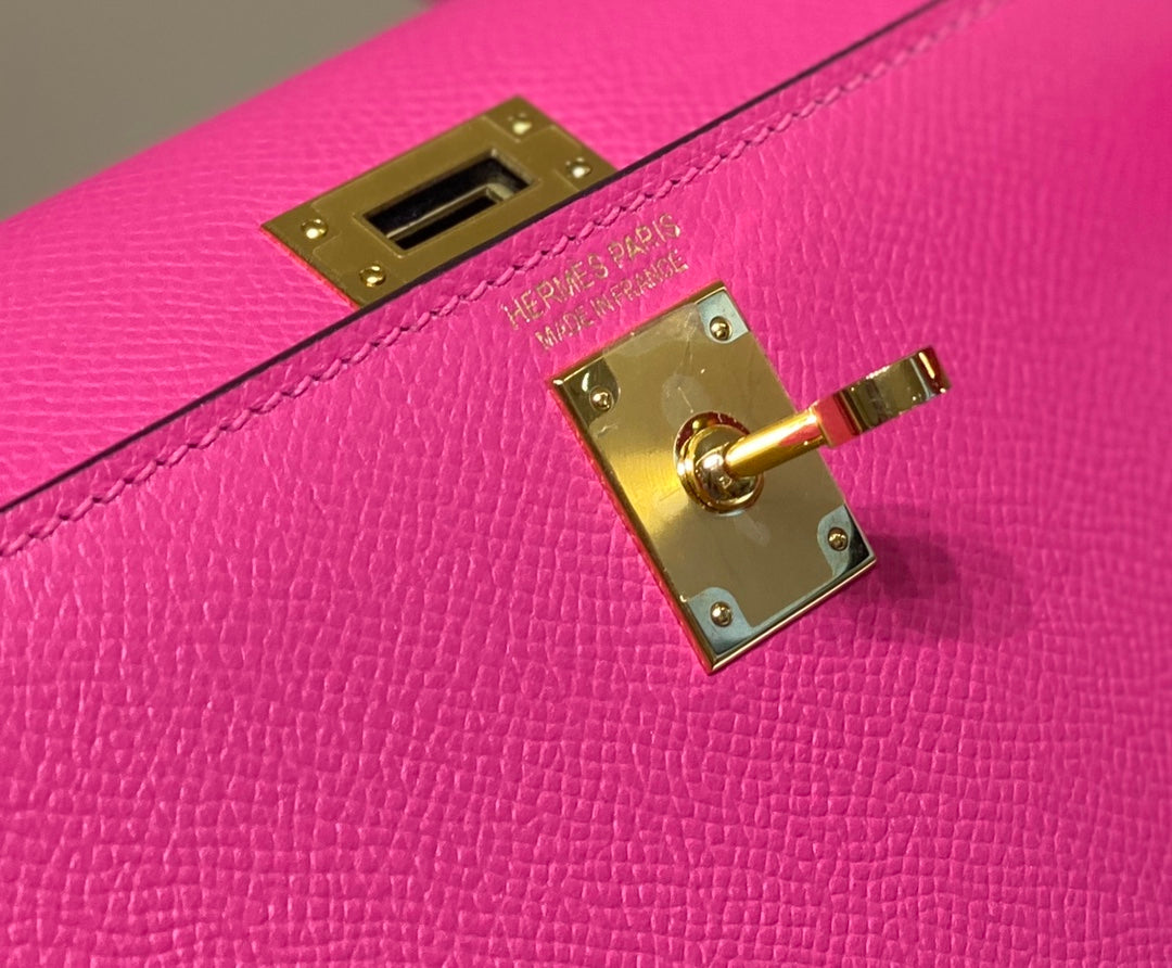 Hermes Mini Kelly II Bag 19 Gold Hardware with Epsom Plum