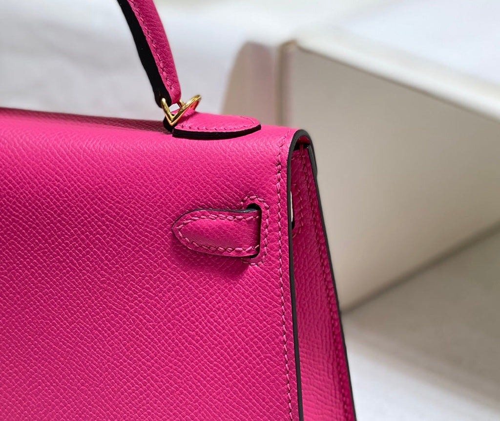 Hermes Mini Kelly II Bag 19 Gold Hardware with Epsom Plum