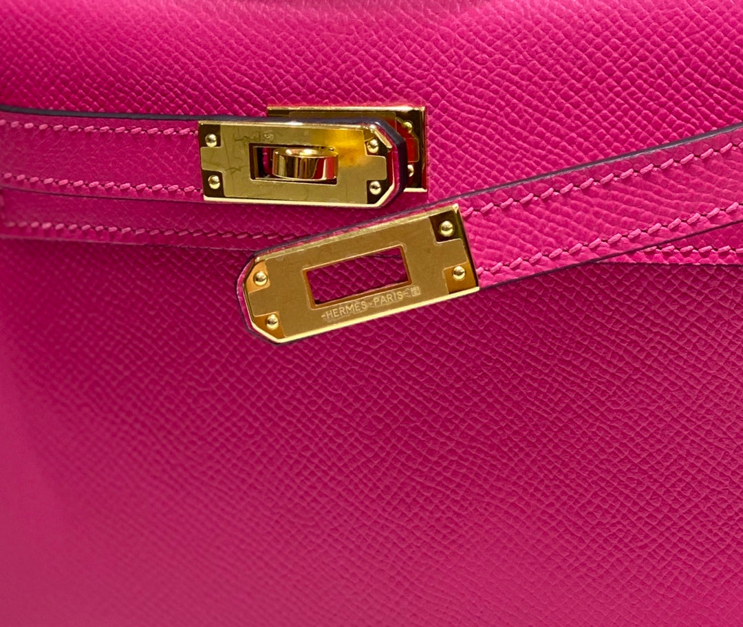 Hermes Mini Kelly II Bag 19 Gold Hardware with Epsom Plum