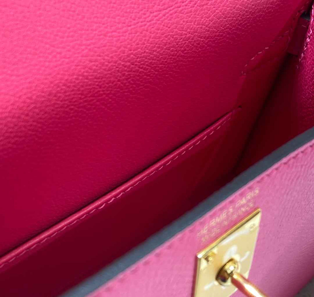 Hermes Mini Kelly II Bag 19 Gold Hardware with Epsom Plum