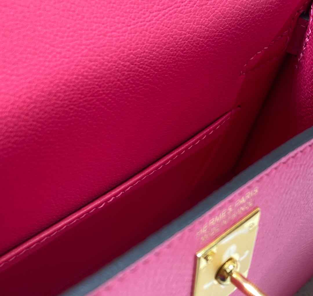 Hermes Mini Kelly II Bag 19 Gold Hardware with Epsom Plum
