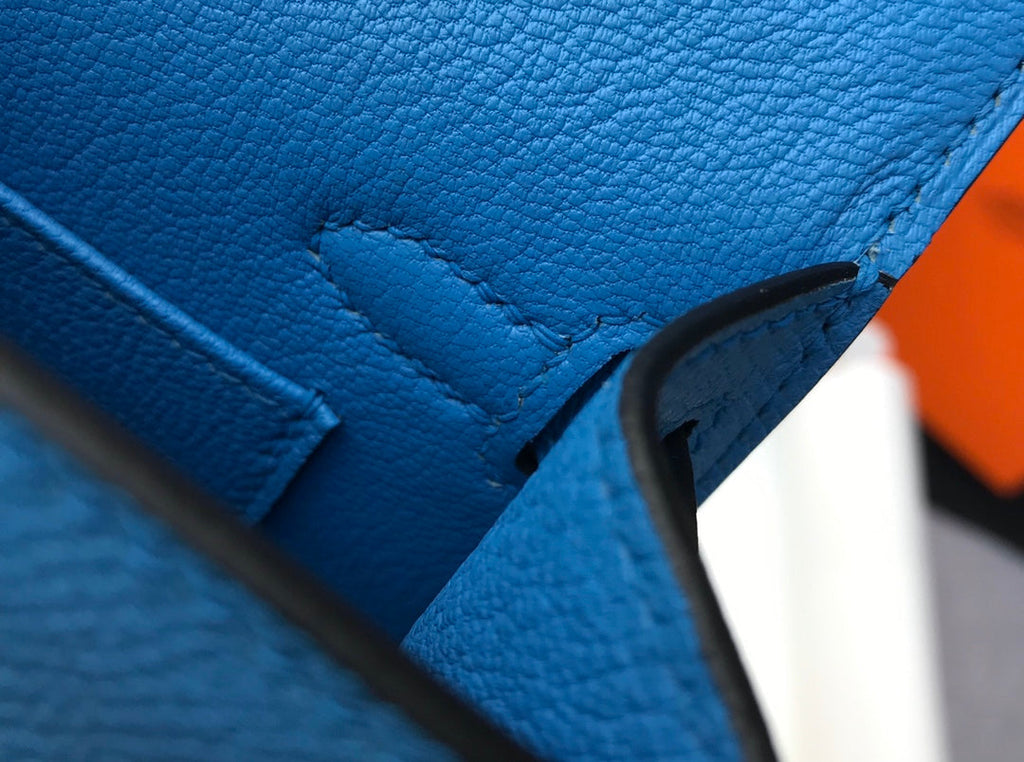 Hermes Mini Kelly II Bag 19 Gold Hardware with Epsom Light Blue