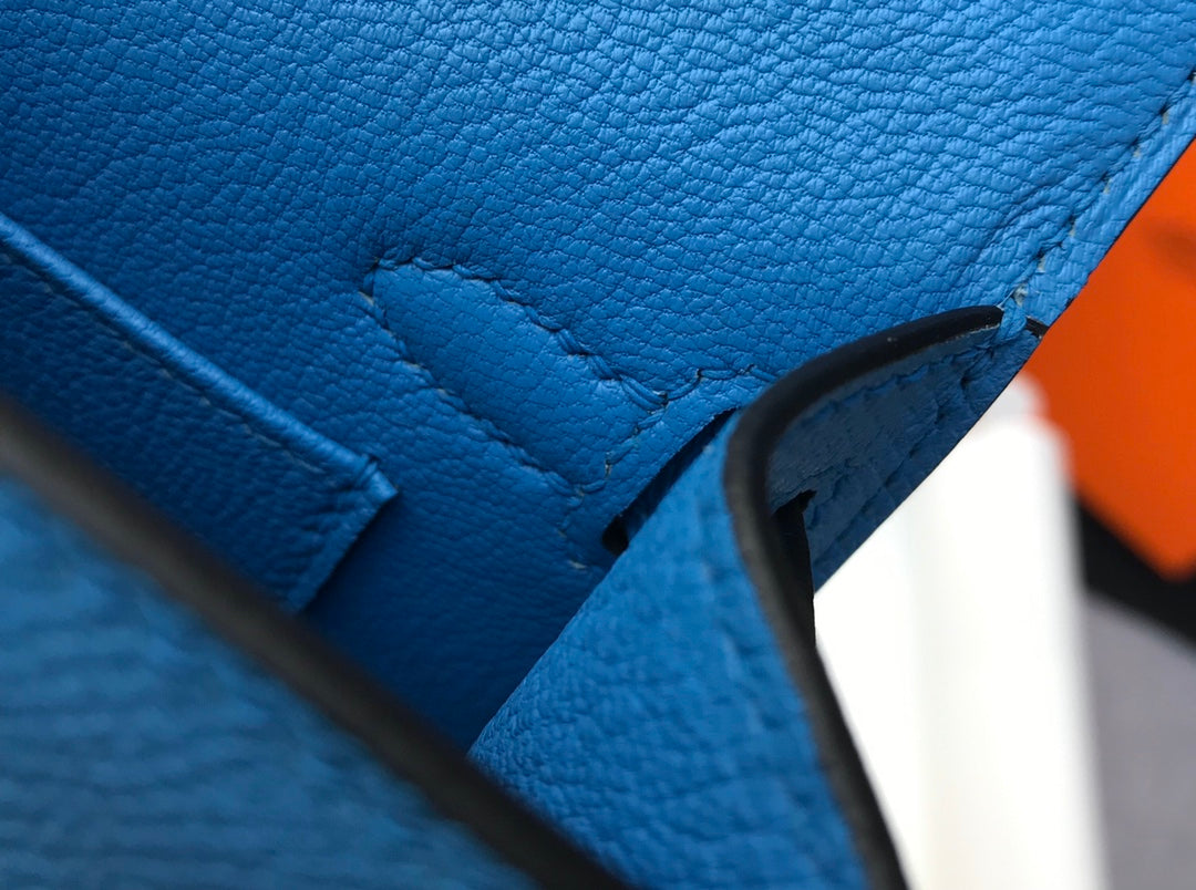 Hermes Mini Kelly II Bag 19 Gold Hardware with Epsom Light Blue