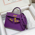 Hermes Mini Kelly II Bag 19 Gold Hardware with Epsom Purple