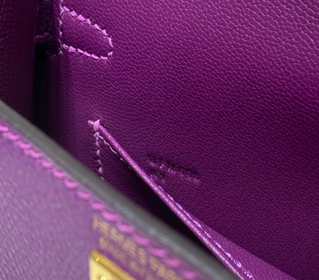 Hermes Mini Kelly II Bag 19 Gold Hardware with Epsom Purple