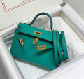Hermes Mini Kelly II Bag 19 Gold Hardware with Epsom Leather Green