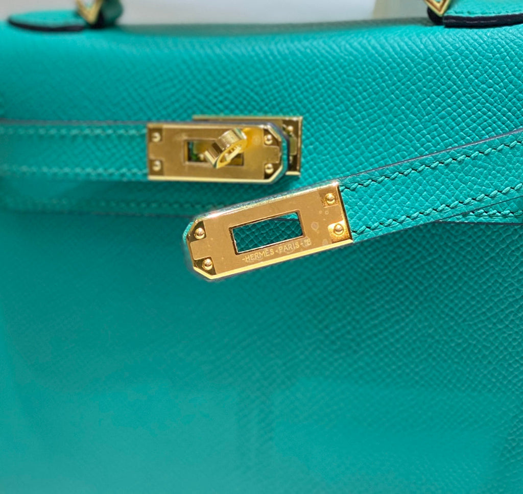 Hermes Mini Kelly II Bag 19 Gold Hardware with Epsom Leather Green
