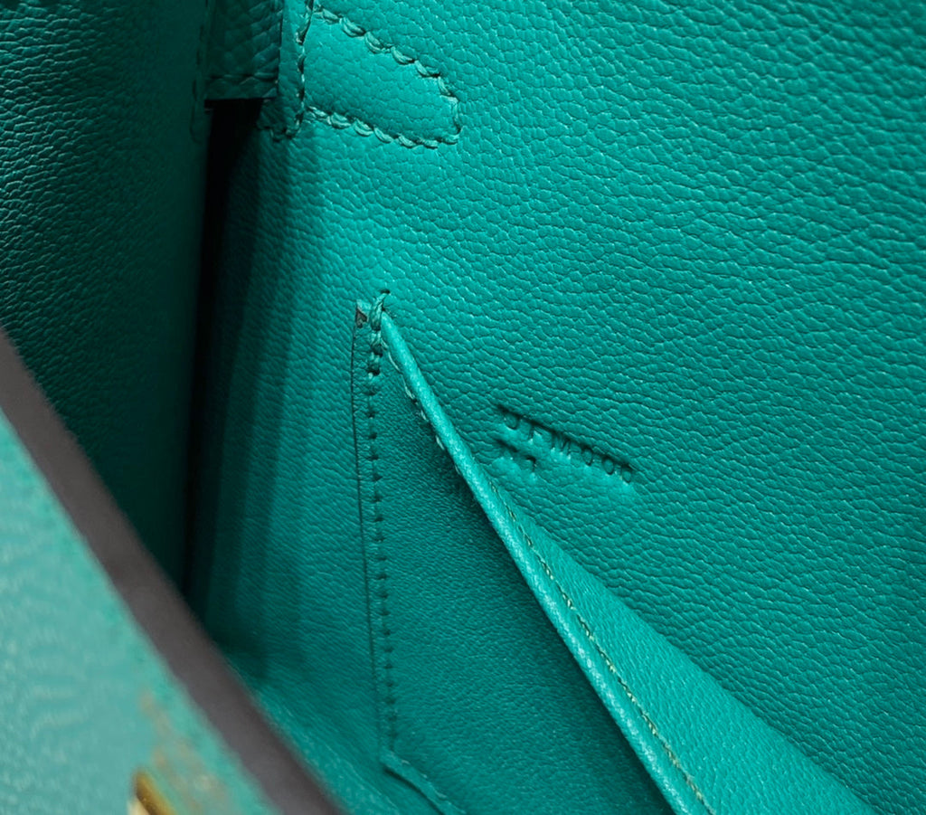 Hermes Mini Kelly II Bag 19 Gold Hardware with Epsom Leather Green