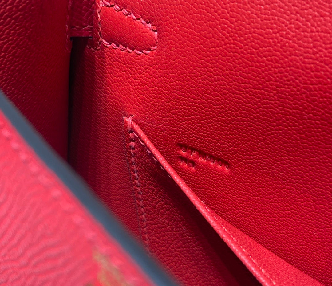 Hermes Mini Kelly II Bag 19 Gold Hardware with Epsom Red