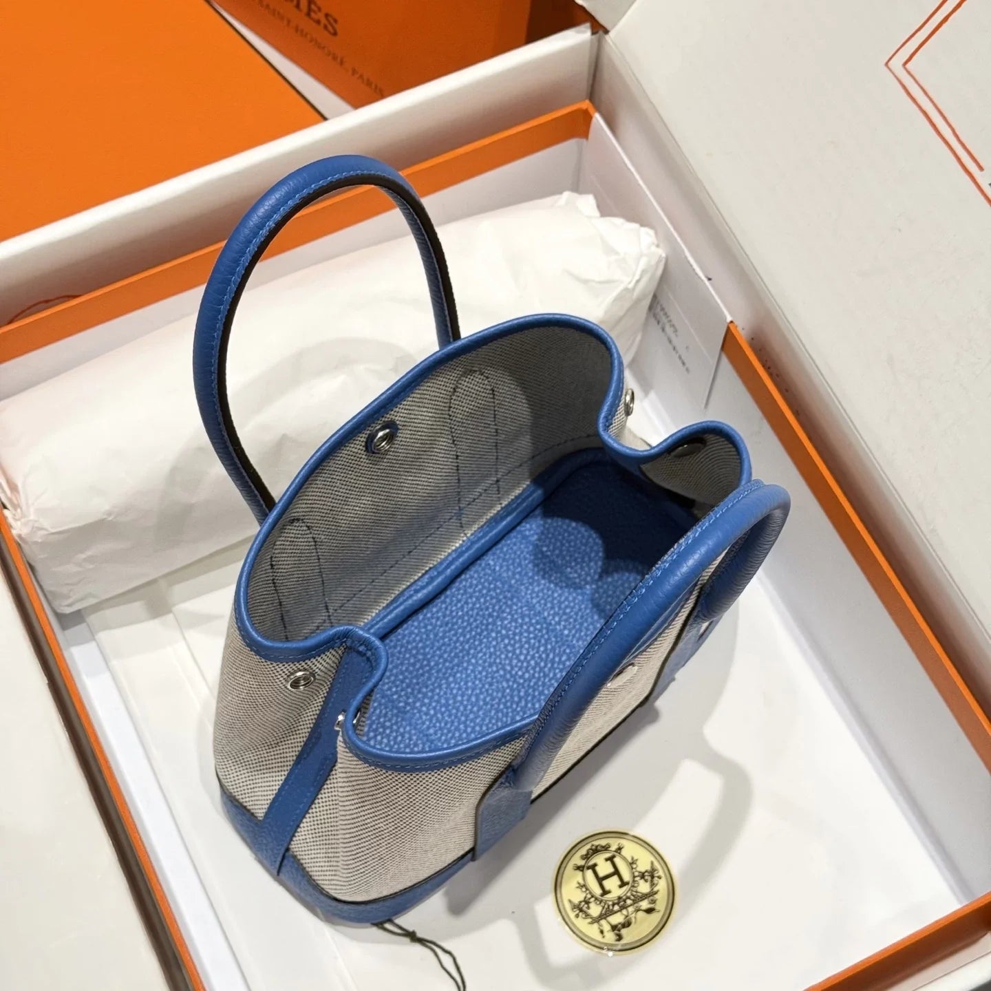 Hermes Mini Neo Garden 23 Bag, H086418 Beige canvas