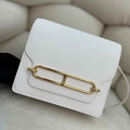 Hermès Mini Roulis Bag White Evercolor Gold Hardware H50308