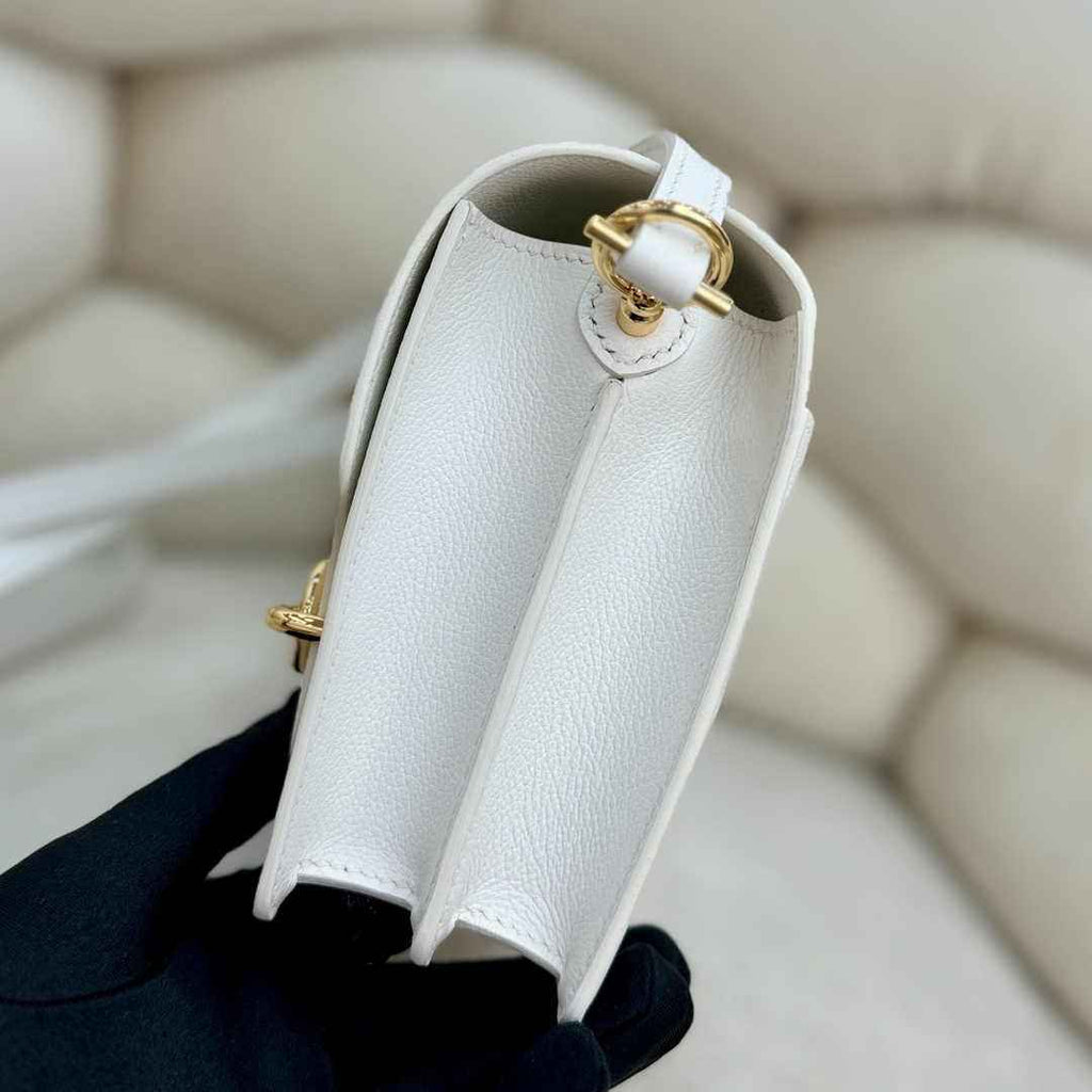 Hermès Mini Roulis Bag White Evercolor Gold Hardware H50308