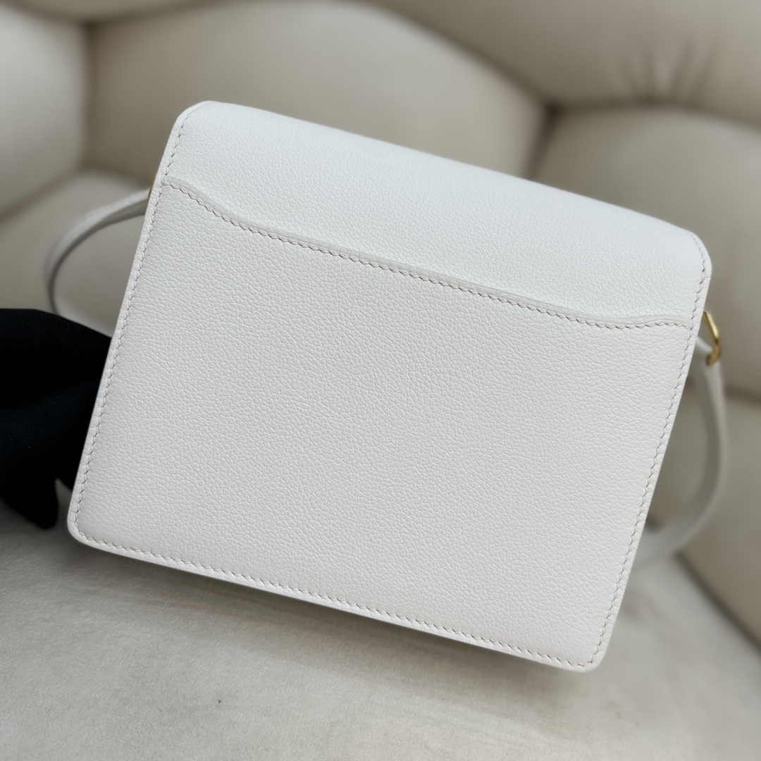 Hermès Mini Roulis Bag White Evercolor Gold Hardware H50308