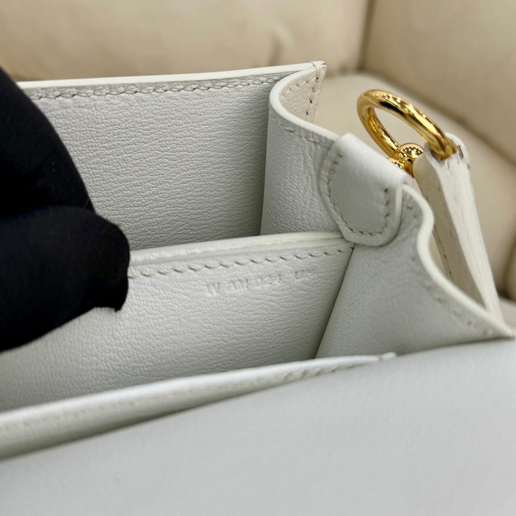 Hermès Mini Roulis Bag White Evercolor Gold Hardware H50308