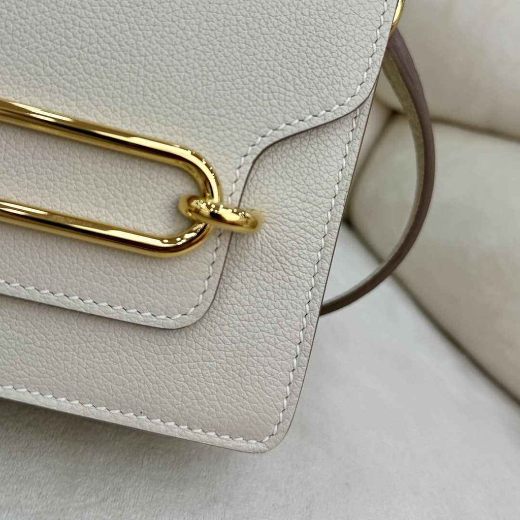 Hermès Mini Roulis Bag Beige Evercolor Gold Hardware H50306