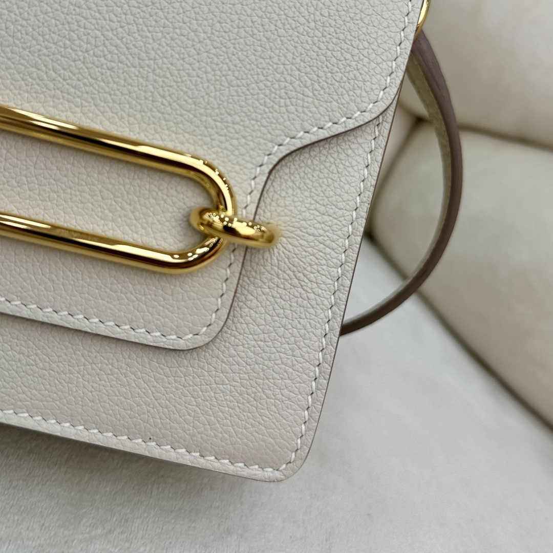 Hermès Mini Roulis Bag Beige Evercolor Gold Hardware H50306