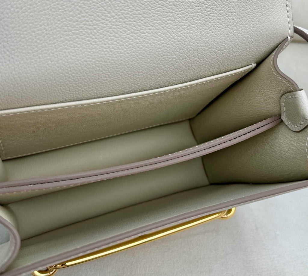 Hermès Mini Roulis Bag Beige Evercolor Gold Hardware H50306