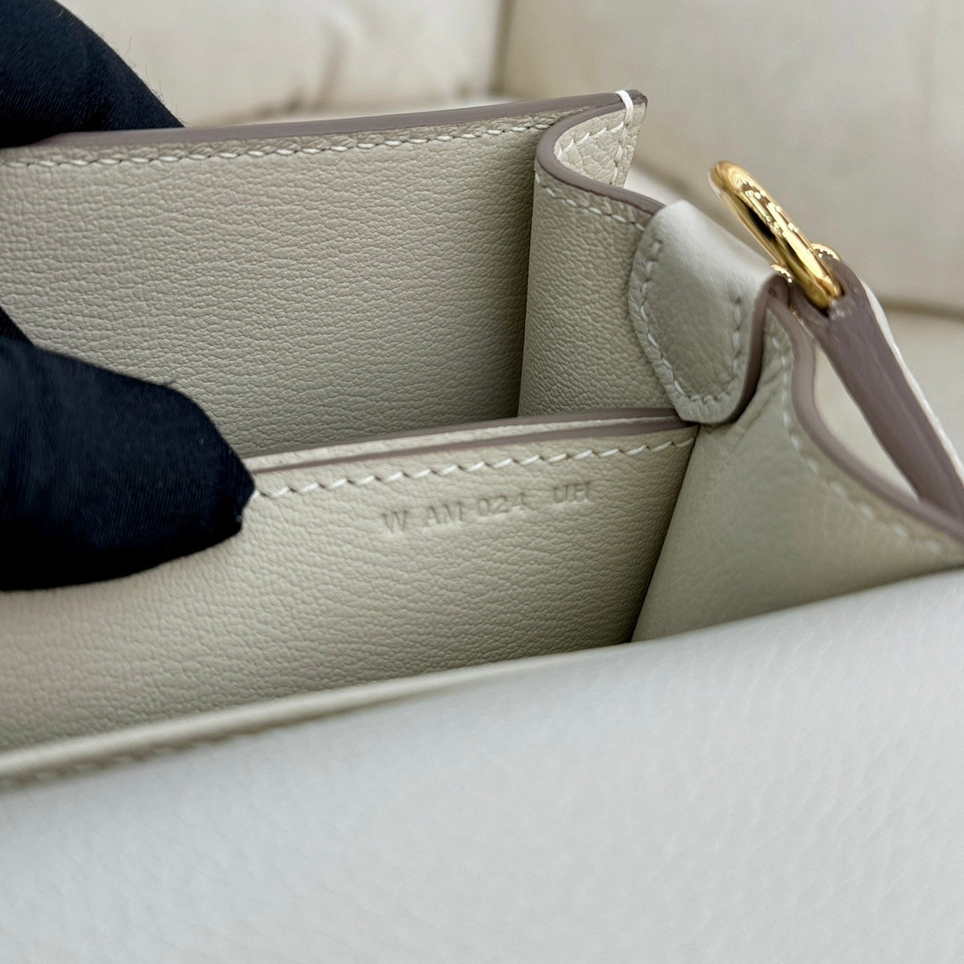 Hermès Mini Roulis Bag Beige Evercolor Gold Hardware H50306