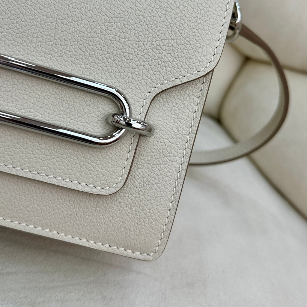 Hermès Mini Roulis Bag Beige Evercolor Silver Hardware H50307
