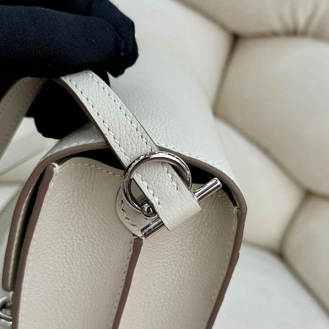 Hermès Mini Roulis Bag Beige Evercolor Silver Hardware H50307
