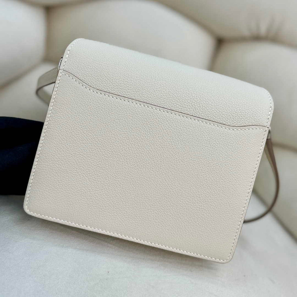 Hermès Mini Roulis Bag Beige Evercolor Silver Hardware H50307