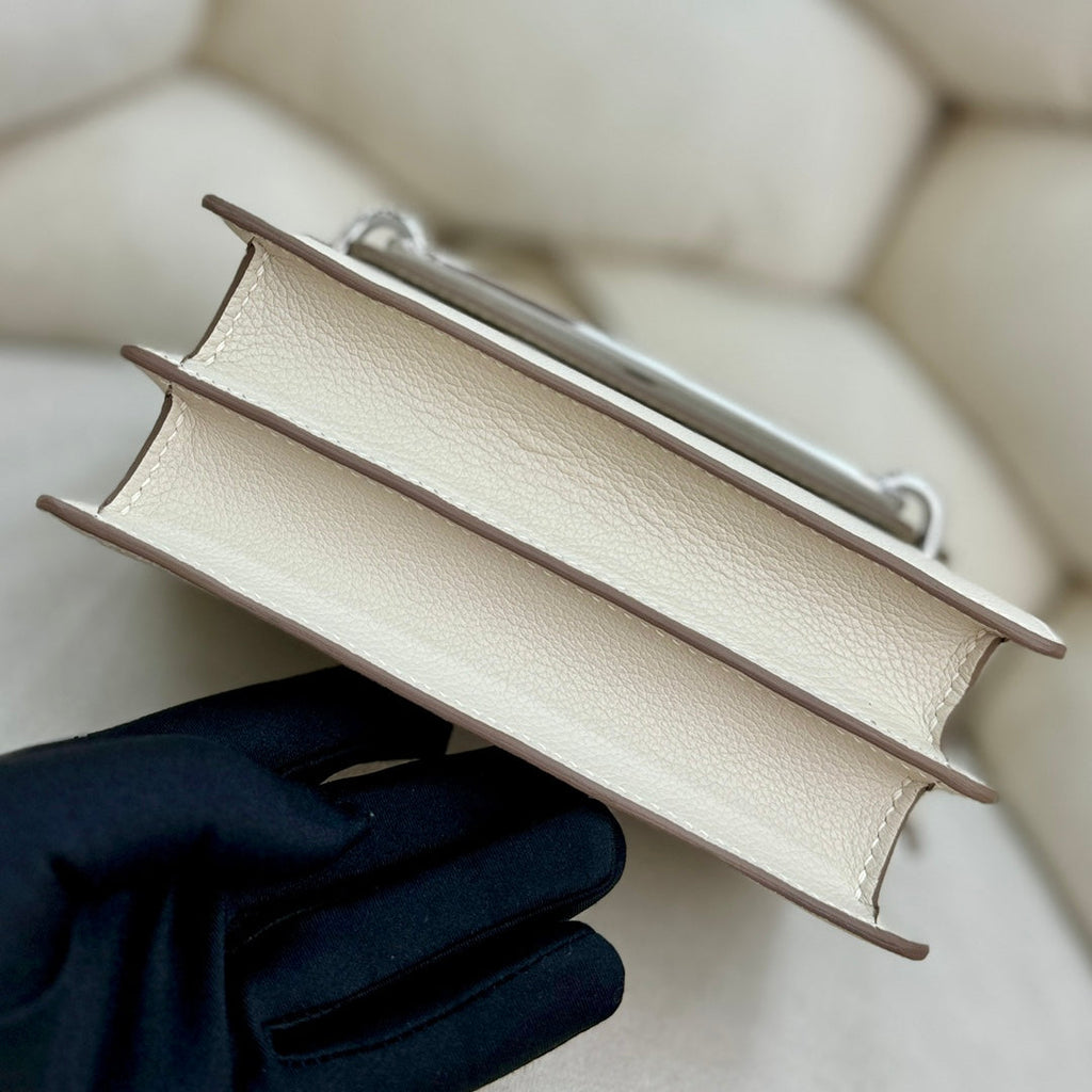 Hermès Mini Roulis Bag Beige Evercolor Silver Hardware H50307