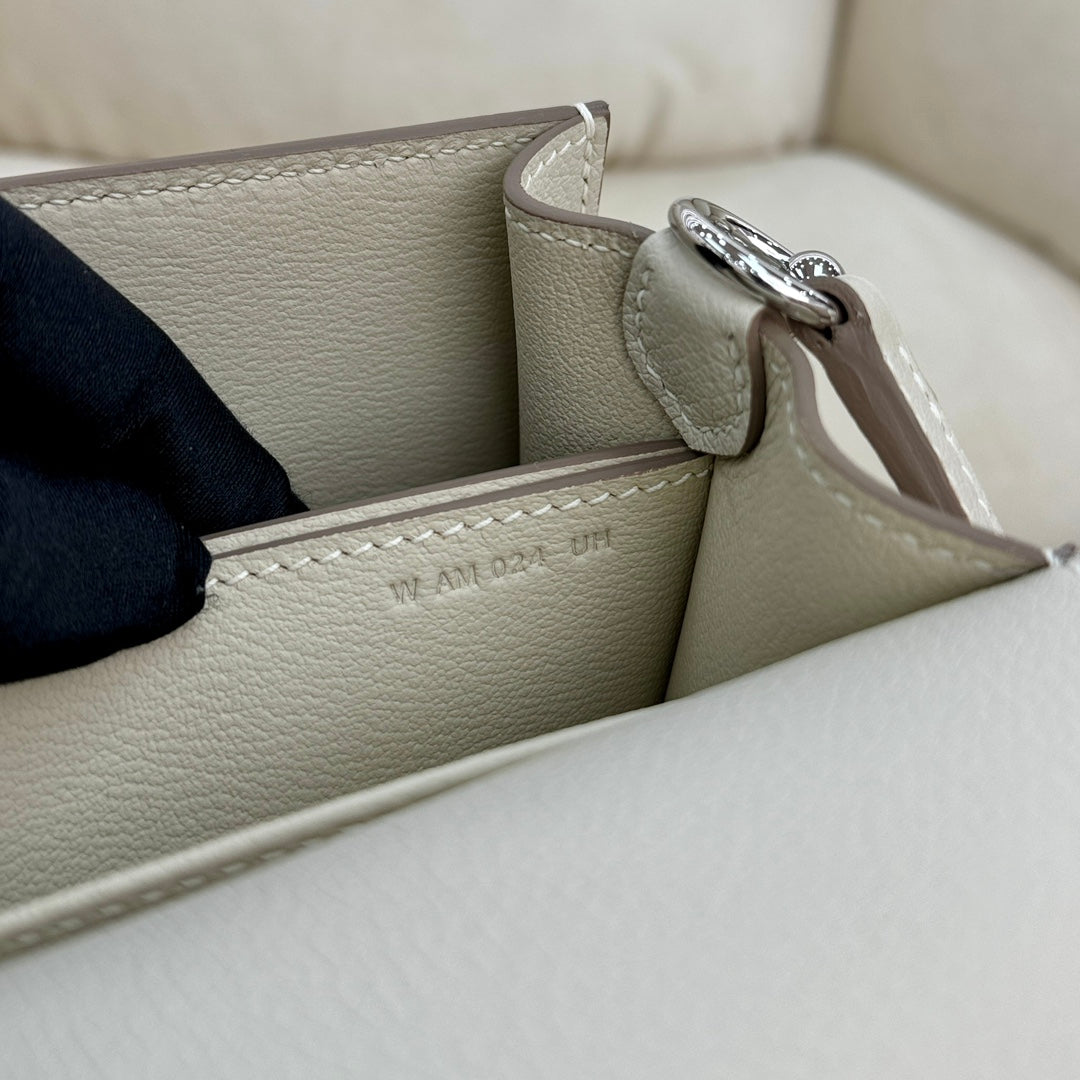 Hermès Mini Roulis Bag Beige Evercolor Silver Hardware H50307