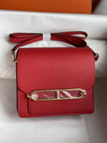 Hermès Mini Roulis Bag Red Evercolor Gold Hardware H50300