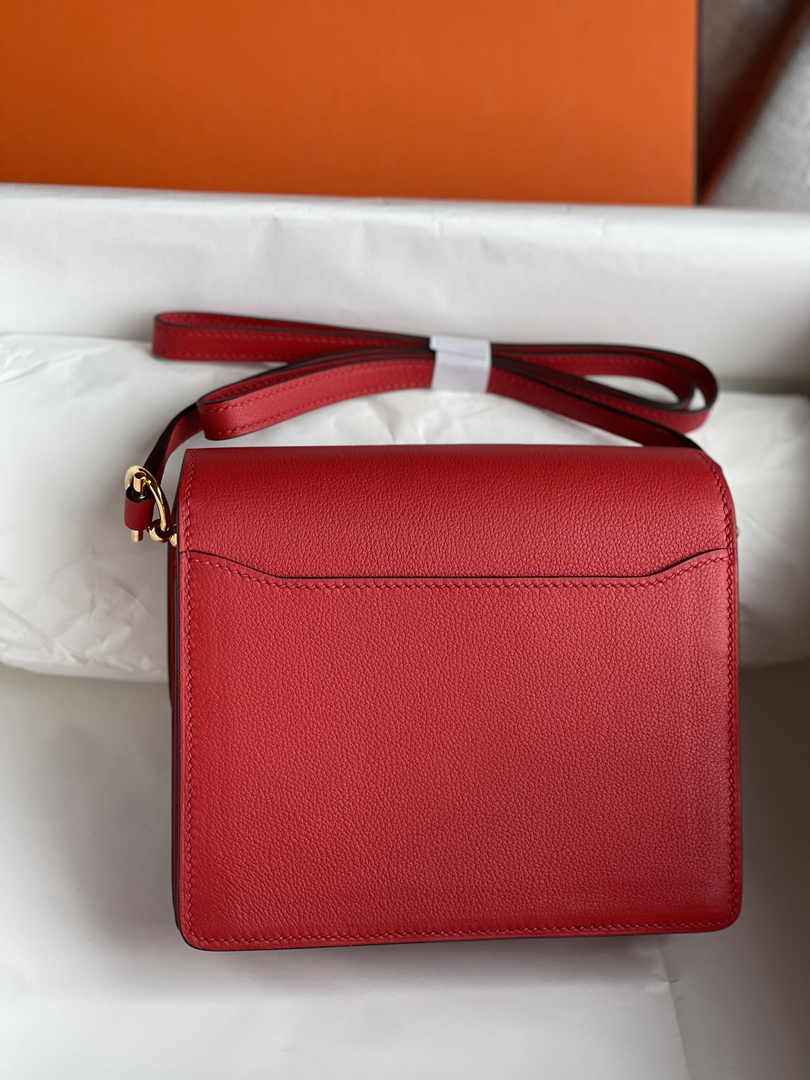Hermès Mini Roulis Bag Red Evercolor Gold Hardware H50300