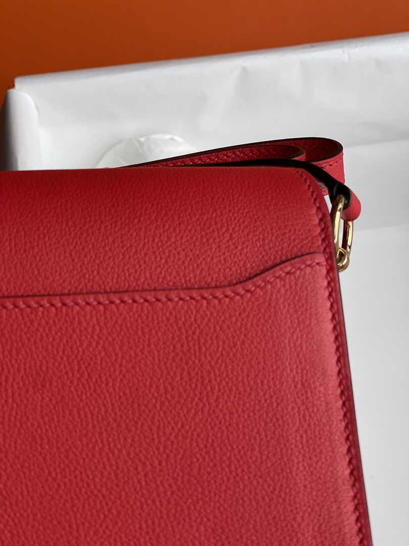 Hermès Mini Roulis Bag Red Evercolor Gold Hardware H50300