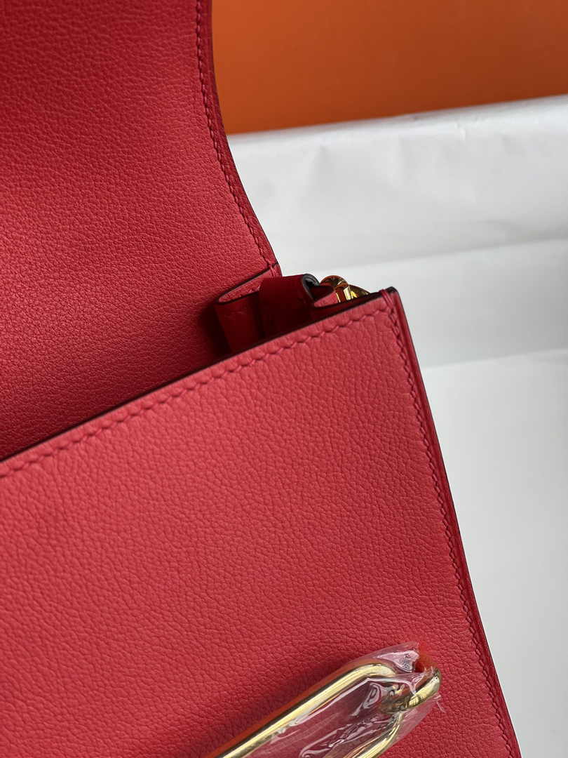 Hermès Mini Roulis Bag Red Evercolor Gold Hardware H50300