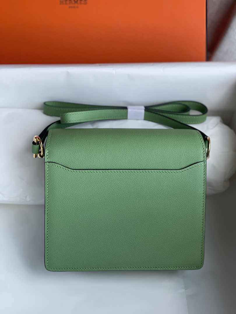 Hermès Mini Roulis Bag Light Green Evercolor Gold Hardware H50302