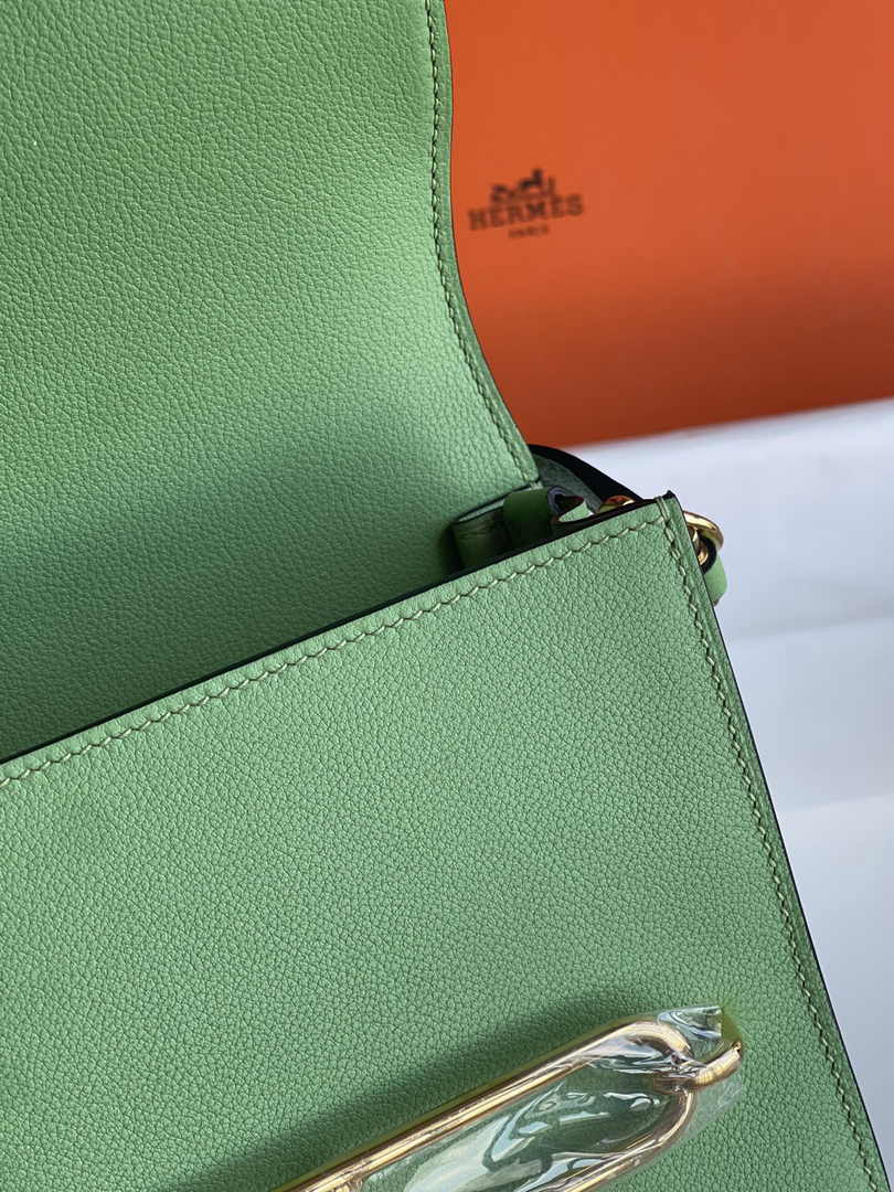 Hermès Mini Roulis Bag Light Green Evercolor Gold Hardware H50302
