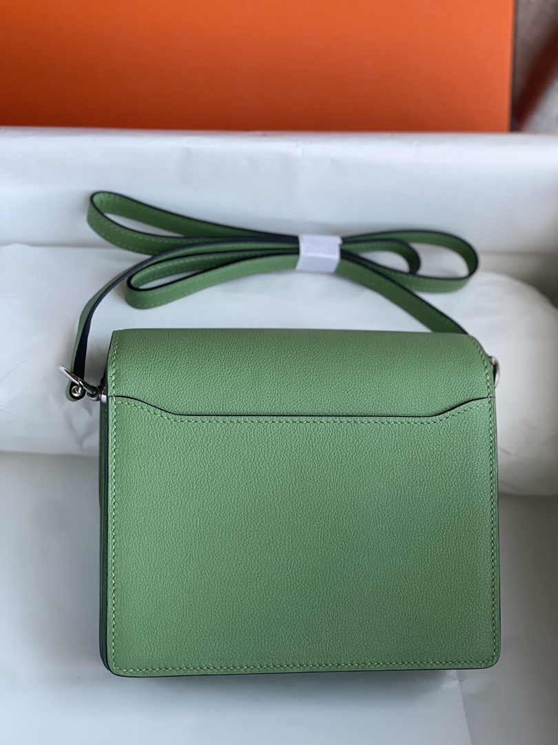 Hermès Mini Roulis Bag Light Green Evercolor Silver Hardware H50303