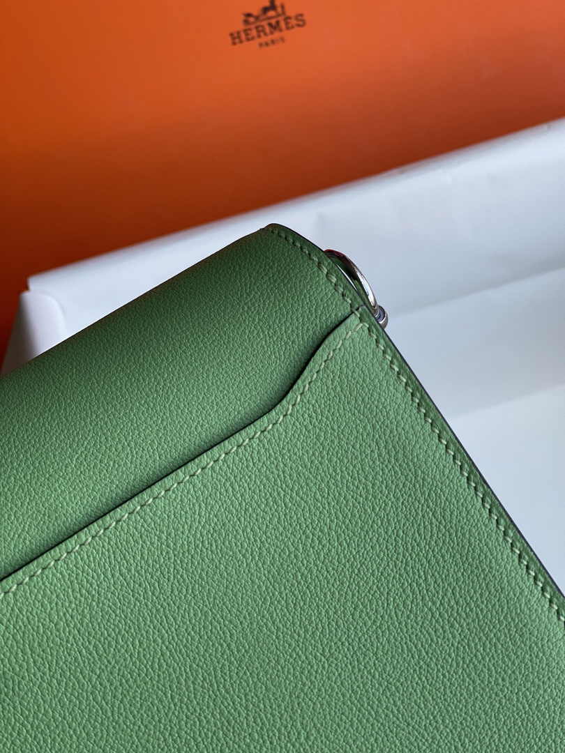 Hermès Mini Roulis Bag Light Green Evercolor Silver Hardware H50303