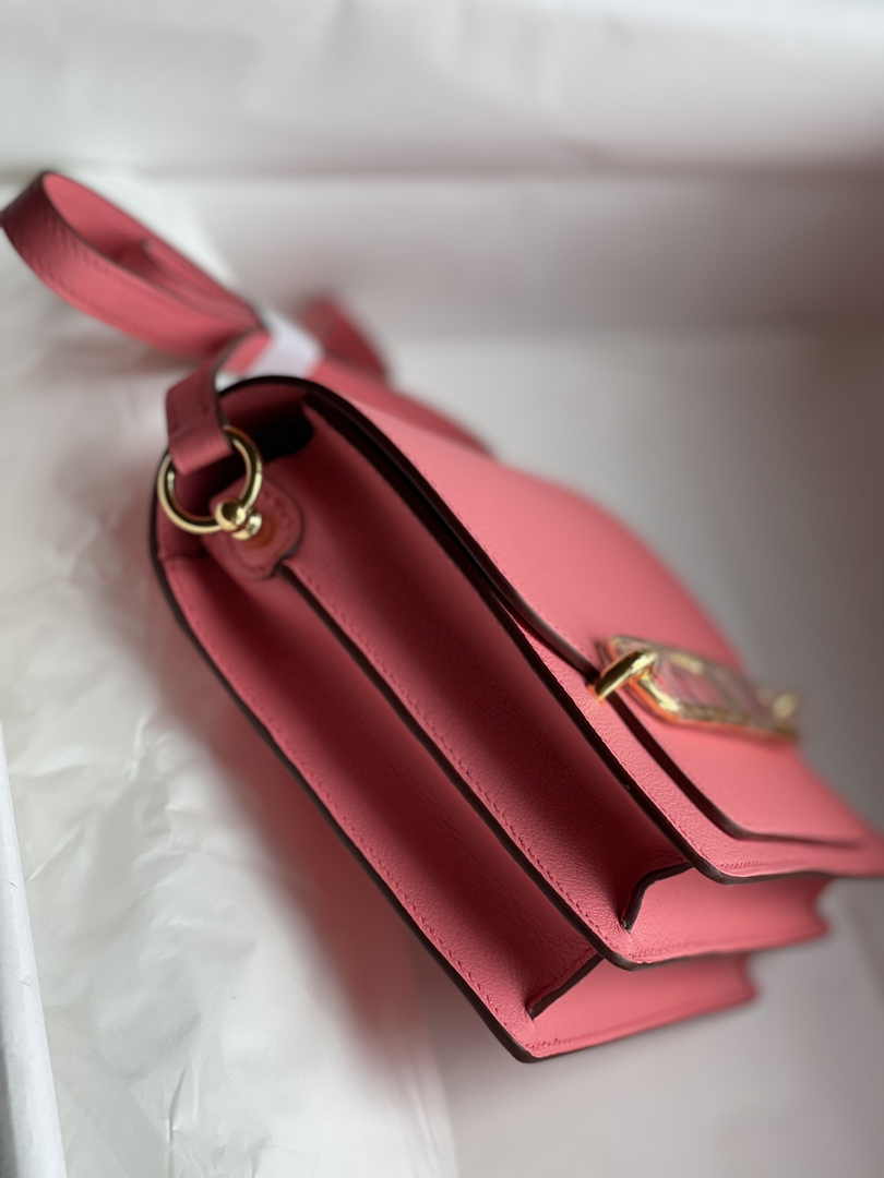 Hermès Mini Roulis Bag Pink Evercolor Gold Hardware H50304