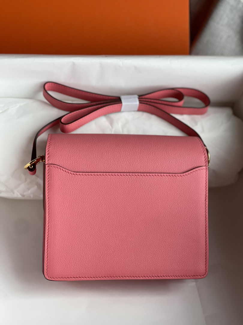 Hermès Mini Roulis Bag Pink Evercolor Gold Hardware H50304