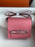 Hermès Mini Roulis Bag Pink Evercolor Silver Hardware H50305