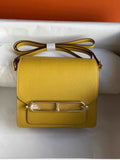 Hermès Mini Roulis Bag Yellow Evercolor Gold Hardware H50314