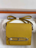 Hermès Mini Roulis Bag Yellow Evercolor Silver Hardware H50315