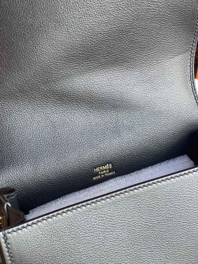 Hermès Mini Roulis Bag Black Evercolor Gold Hardware H50316