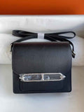 Hermès Mini Roulis Bag Black Evercolor Silver Hardware H50317
