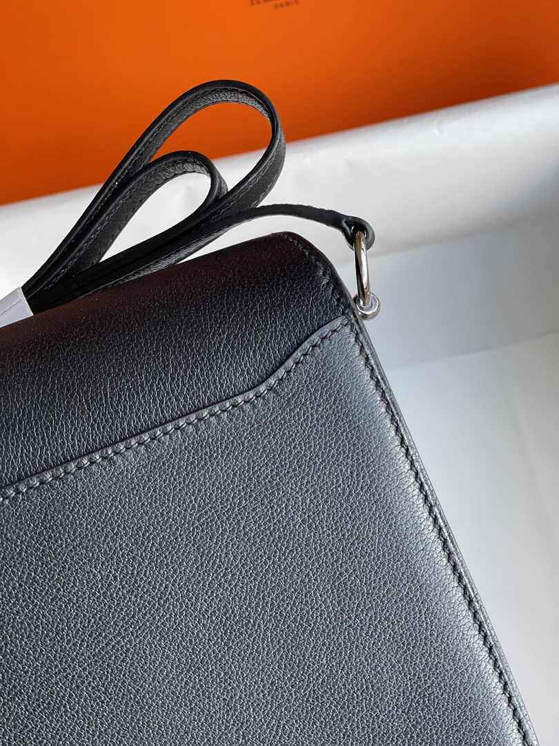 Hermès Mini Roulis Bag Black Evercolor Silver Hardware H50317